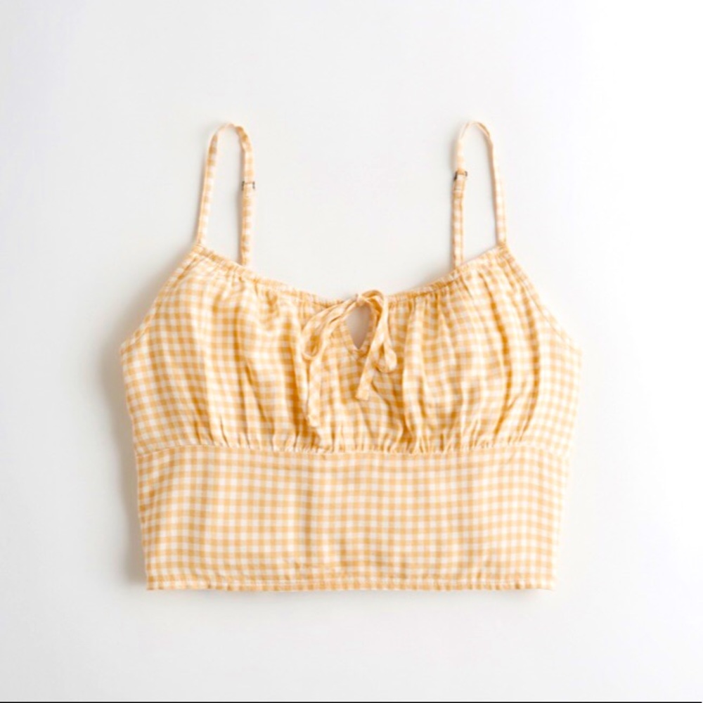 Hollister yellow gingham cropped tank top!